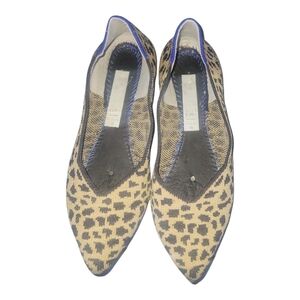 Rothy's The Point Leopard Cheetah Print Women's Ballet Flat  Shoes Size W7.5